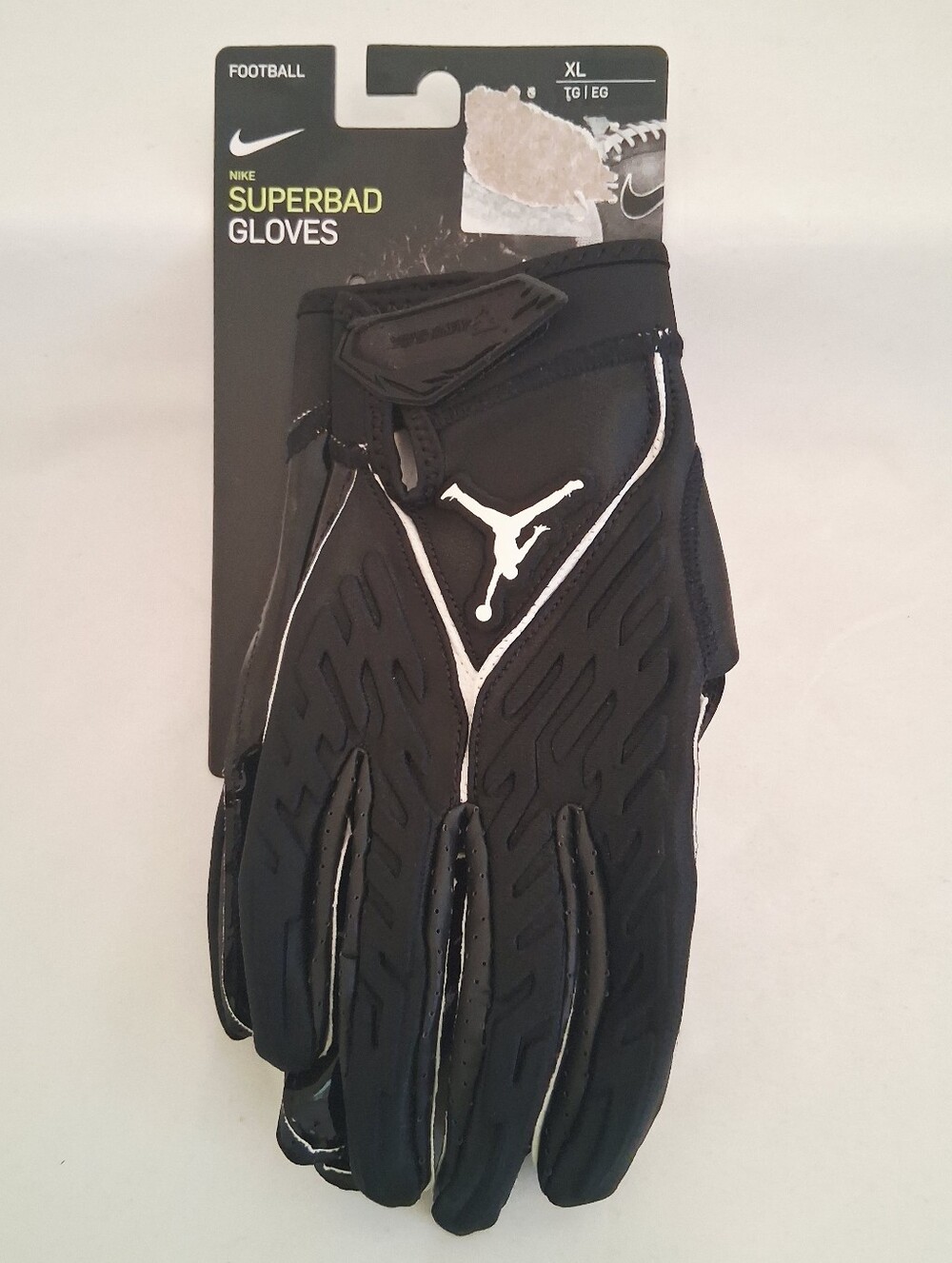 Nike Jordan Superbad 6.0 Black White Padded Football Gloves